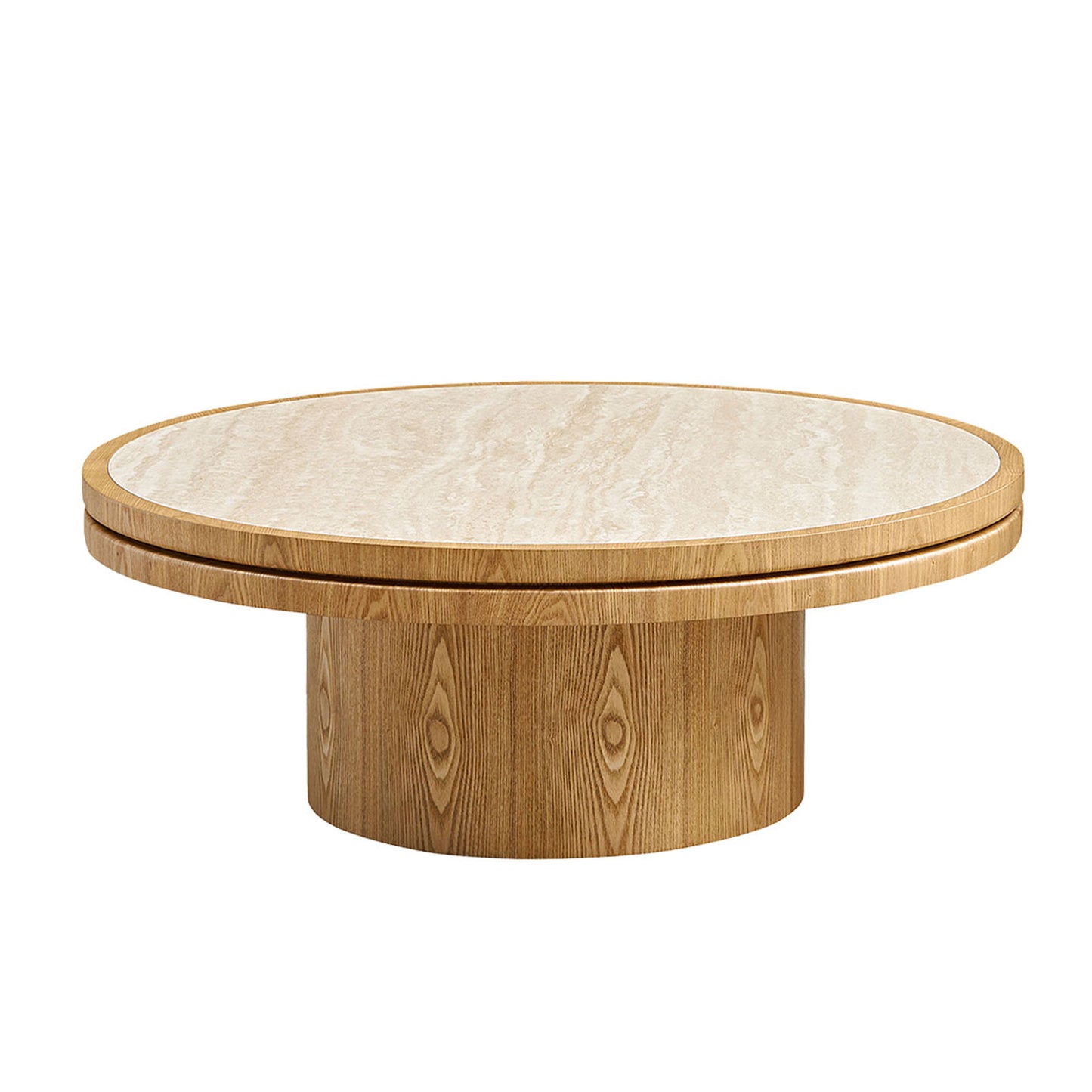 35.43 Inch Coffee Table Sintered Stone Tabletop With Sturdy MDF Pedestal For Living Room  Bedroom, Reception Room Apartment Easy Assembly