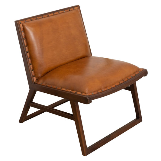 Everett Tan Leather Lounge Chair