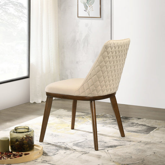 Clove Beige Velvet Dining Chair   Set Of 2   With Solid Wood Legs 33.1  H X 19.1  W X 23.6  D Kitchen Side Chairs