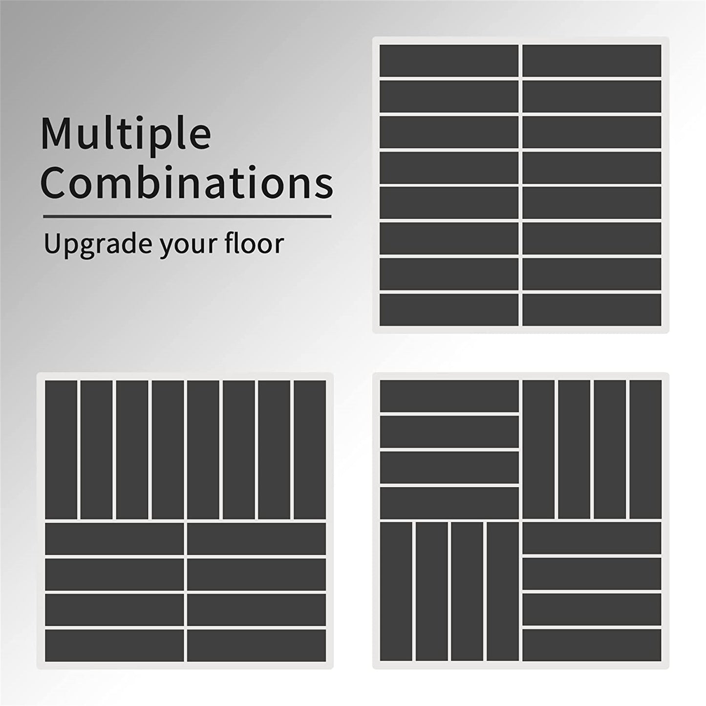 Patio Interlocking Deck Tiles, 12 X12  Square Composite Decking Tiles, Four Slat Plastic Outdoor Flooring Tile All Weather For Balcony Porch Backyard,  Dark Gray, Pack Of 44