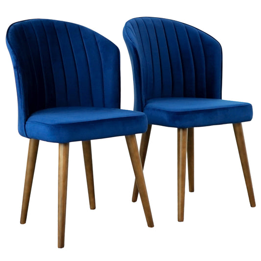 Parsons Dining Chair Set Of 2 - Navy Blue Velvet