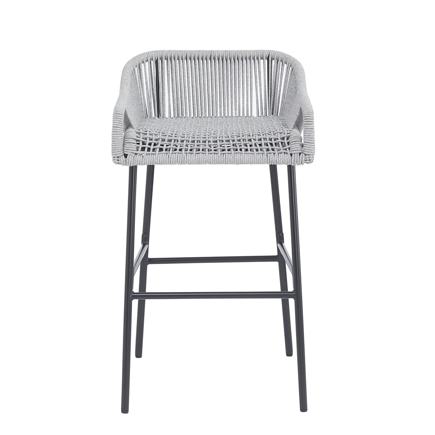 La Push Outdoor Patio Light Gray Rope Bar Stool  Set Of 2