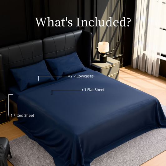 Bedding King Bed Sheets Set - 4 Piece Bedding - Brushed Microfiber - Shrinkage And Fade Resistant - Easy Care King, Navy Blue