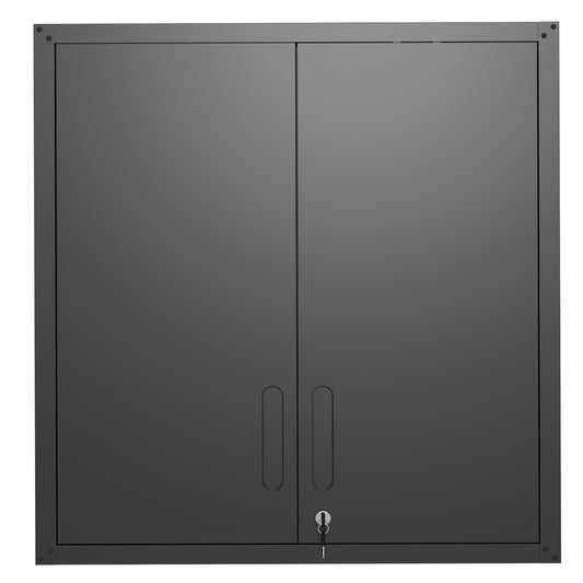 Metal Wall-Mounted Tool Storage Cabinet With 2 Locking Door 1 Adjustable Shelf 1 Opened Drawer For Garage Warehouse,Office,Assembly Required
