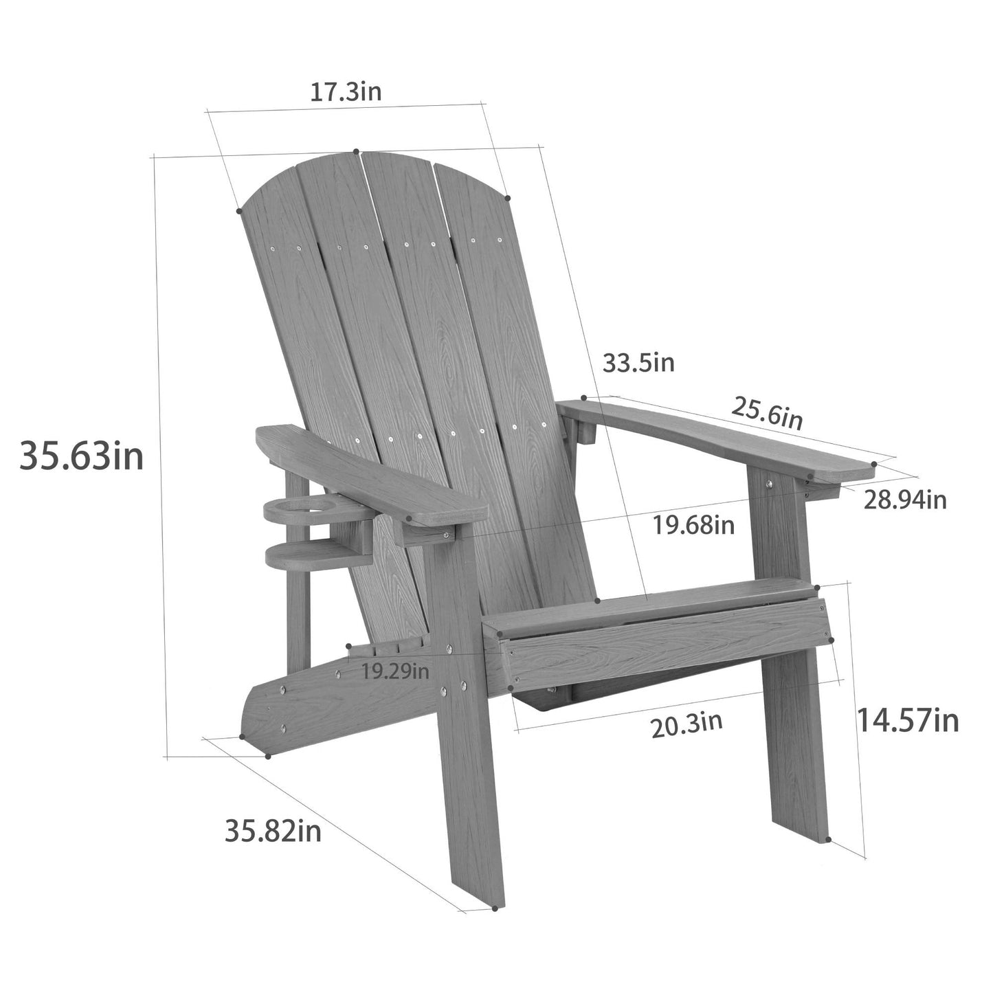 Outdoor Lounge Chair With Cup Holder For Patio Relaxation & Garden Leisure Gatherings,HIPS Material