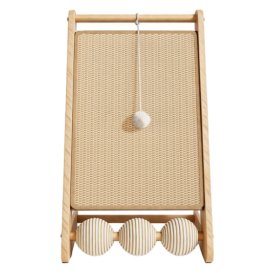 Only Self Pickup---L Rattan Cat Scratching Post With Ball Attachment