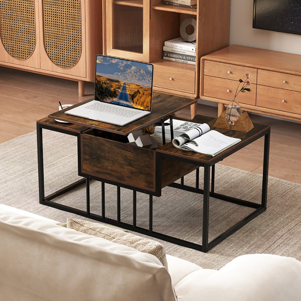 Lift Top Coffee Table Modern Center Table With Hidden Storage Compartment With Anti-slip Feet For Living Room, Reception Room Or Office