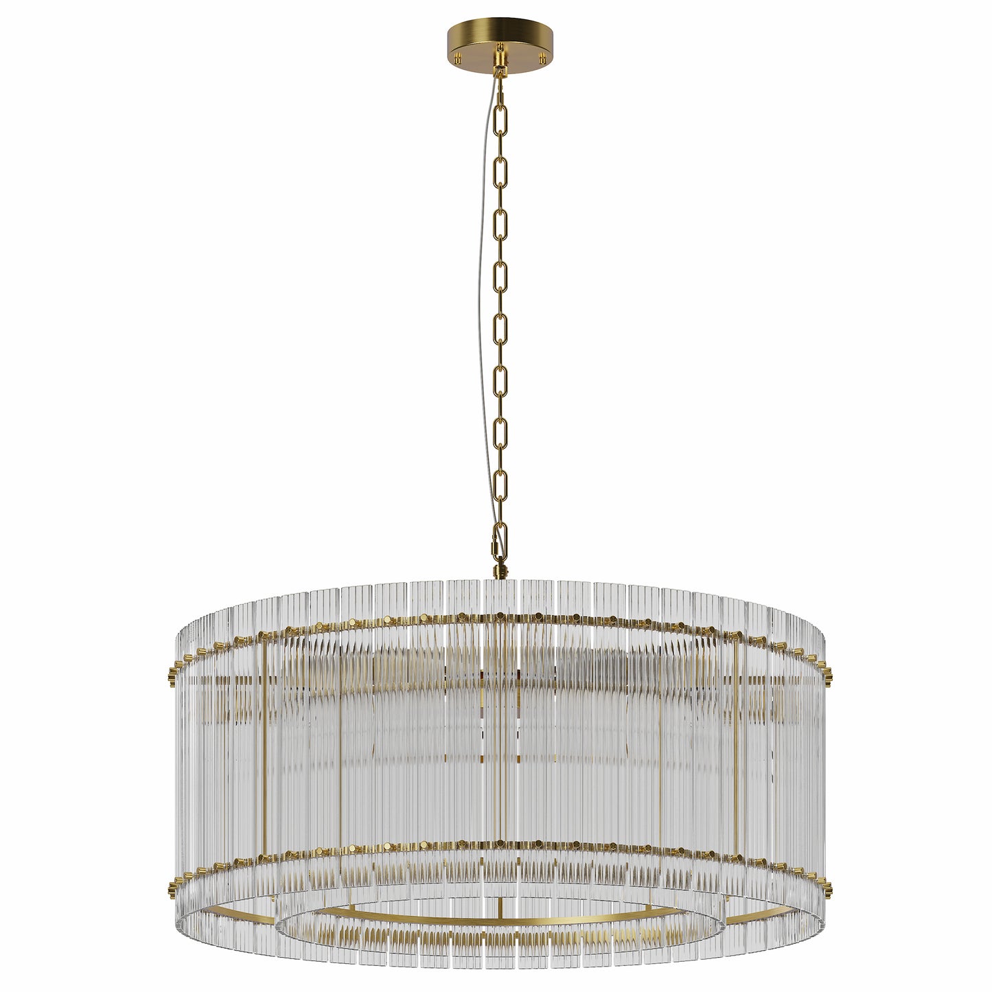 37 Modern Gold Round Chandelier,2-Tier 8-Light Water Ripple Crystal Glass Chandeliers,for Dining Room,Living Room,Bedroom,High Ceiling,Foyer Entryway,Luxury Chandelier