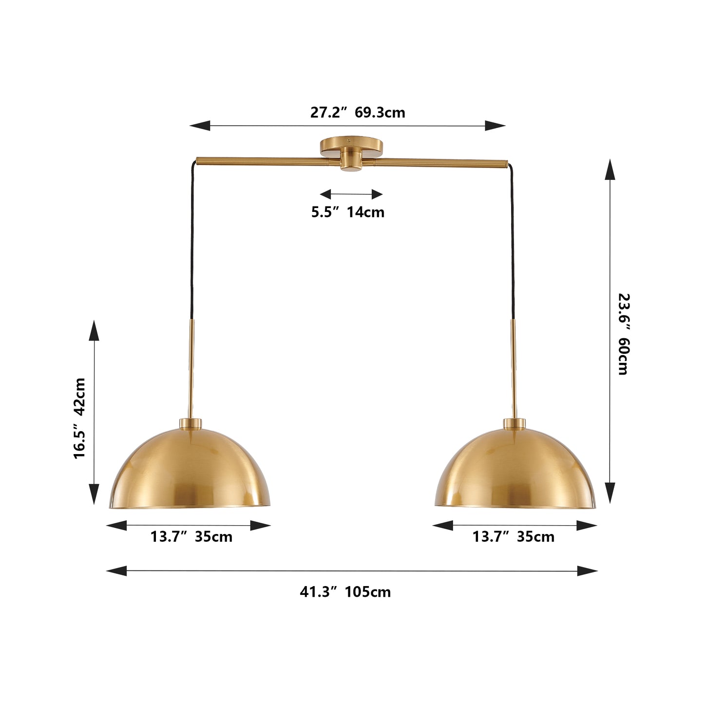 41  Industrial Modern Copper Color Double Pendant Light - Adjustable Ceiling Hanging Lamp With Bright Finish For Dining Room, Kitchen, Or Living Room -Stylish And Durable Lighting Fixture  No Bulbs