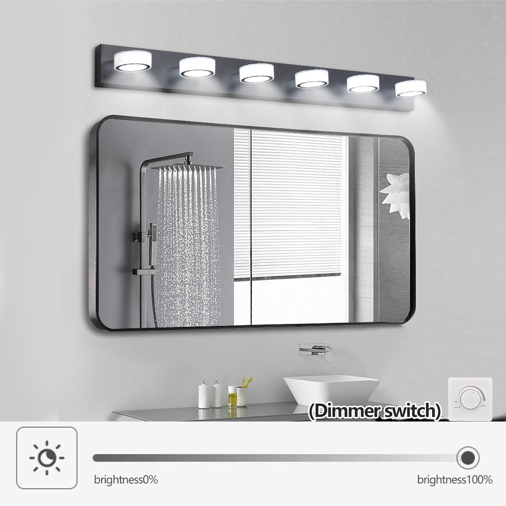 Same As W1340110595 L2010 45  Modern 6-Light LED Vanity Light, Sleek Black Bathroom Wall Light Fixture For Mirror, Shower, And Bathroom Decor