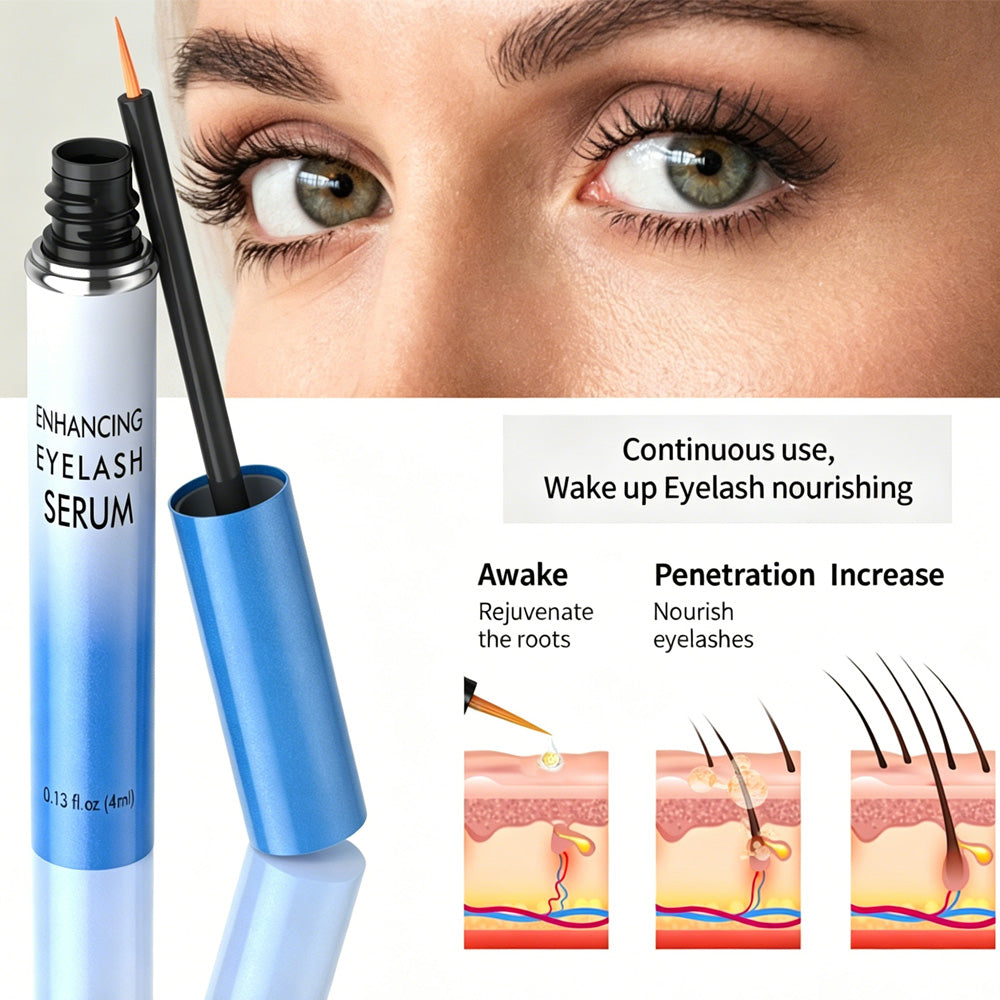 Eyelash Growth Serum,Eyelash Serum Black Thick Eyelash Serum Long Curling,Peptide Lash Enhancer For Longer, Thicker Lashes & Brows,4ml