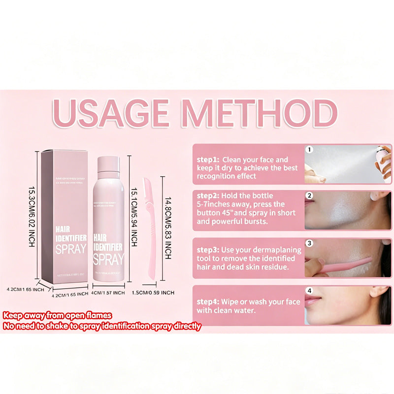 Hair Identifier Spray For Face Shaving, Skin Body Hair Identifying Spray,Moisturizing And Skin Care Set