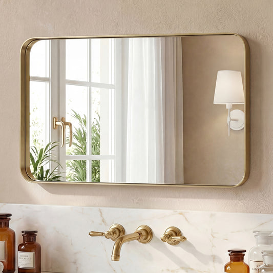Wall Mirror With Rectangular Metal Frame