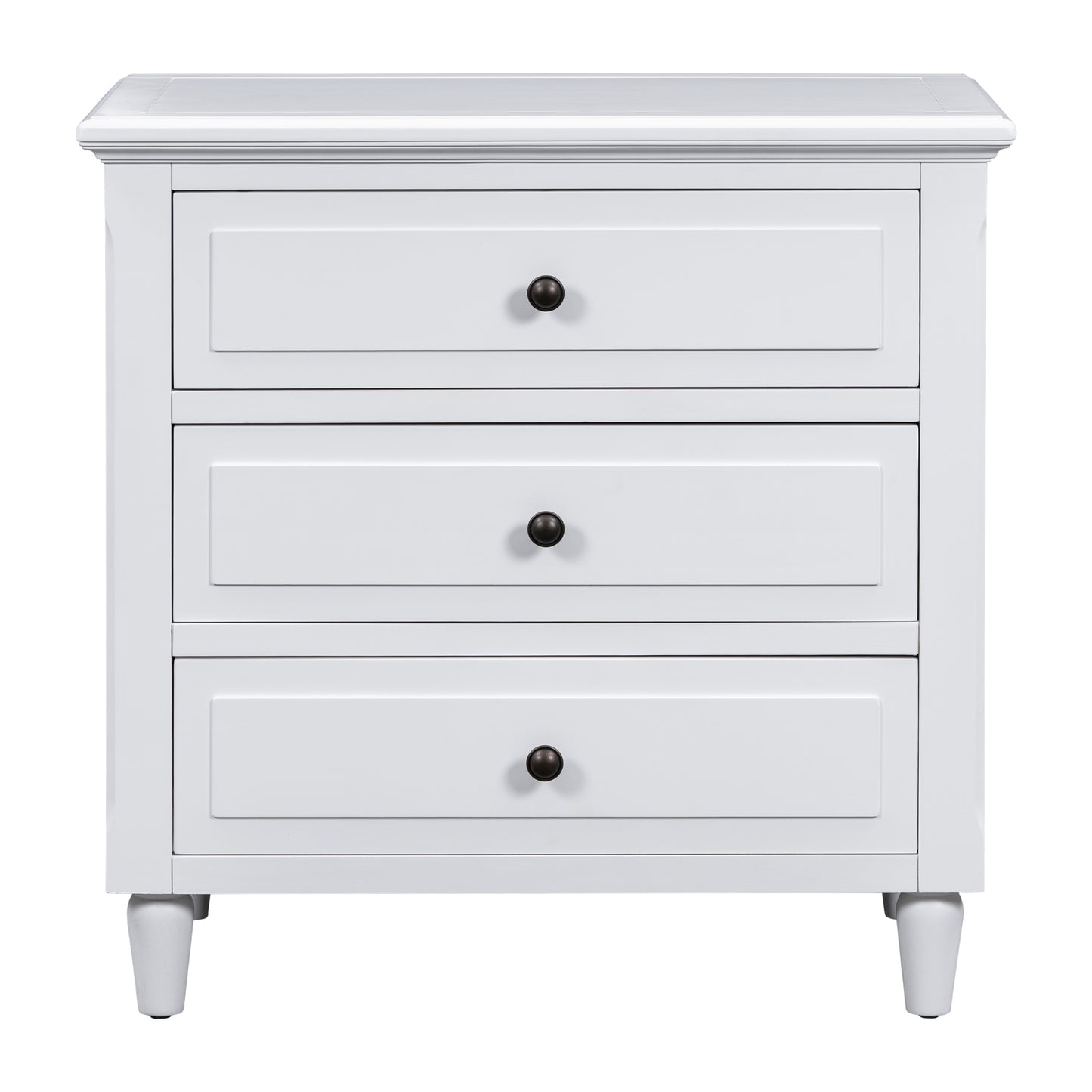 U-STYLE 28 Painted Nightstand With 3 Drawers And Smooth Gliding Rails  Simple Bedside Cabinet With Metal Handle  Minimalist Sofa Side Table With Rubber Legs For Bedroom Sofa Couch Office