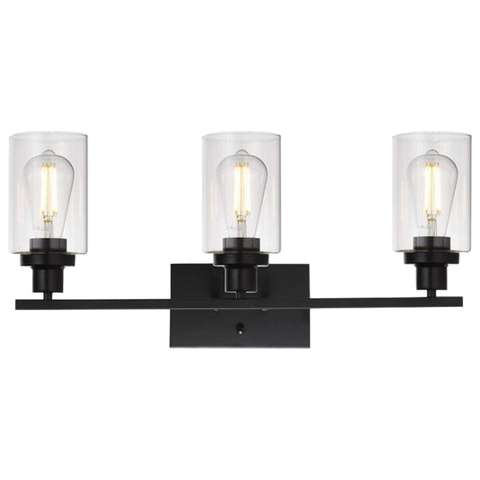 1Pc 3-Light Wall Sconce Lighting With Clear Glass Shade Bathroom Vanity Lamp Fixture Modern Mounted Light For Porch Mirror Living Room Bedroom Hallway