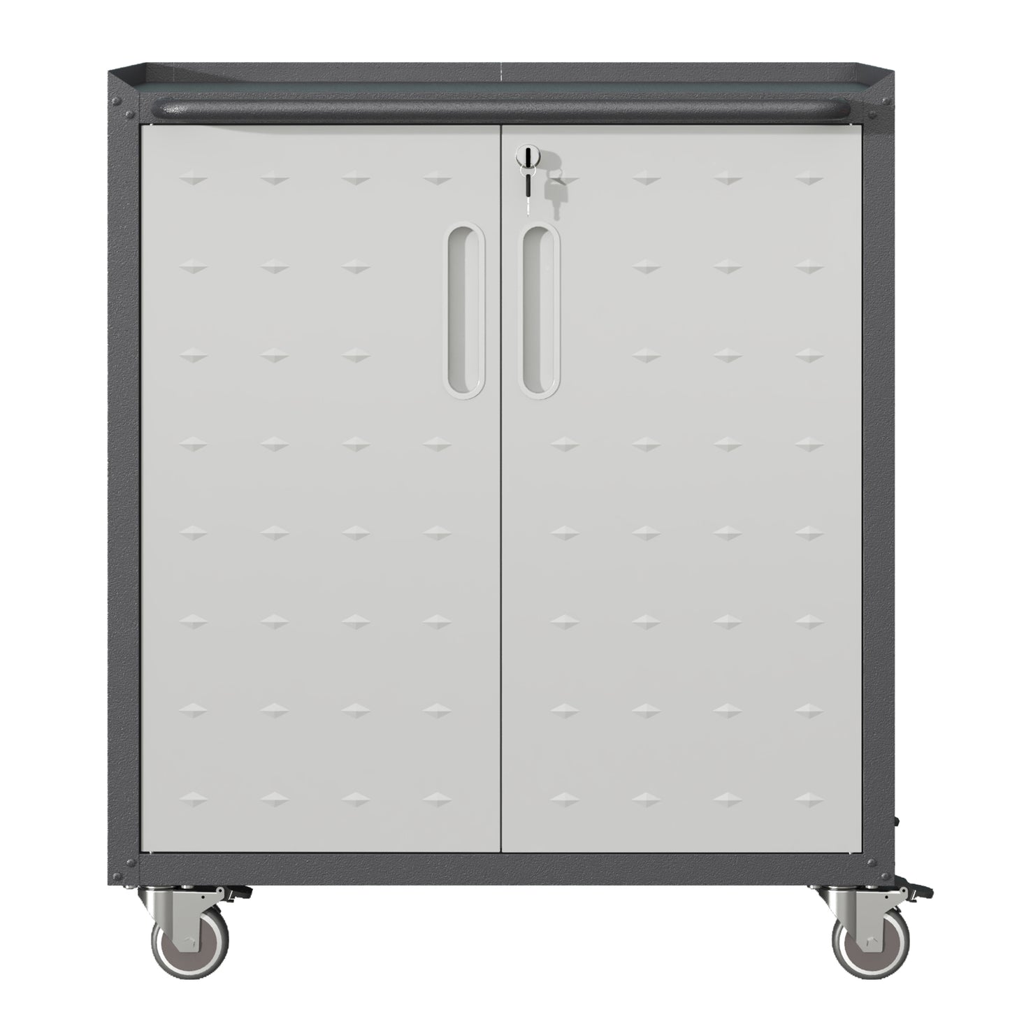 Heavy-Duty Metal Garage Storage Cabinet With Wheels - Sturdy And Durable Tool Storage Cabinet For Garage, Office, And Home Organizer Solutions