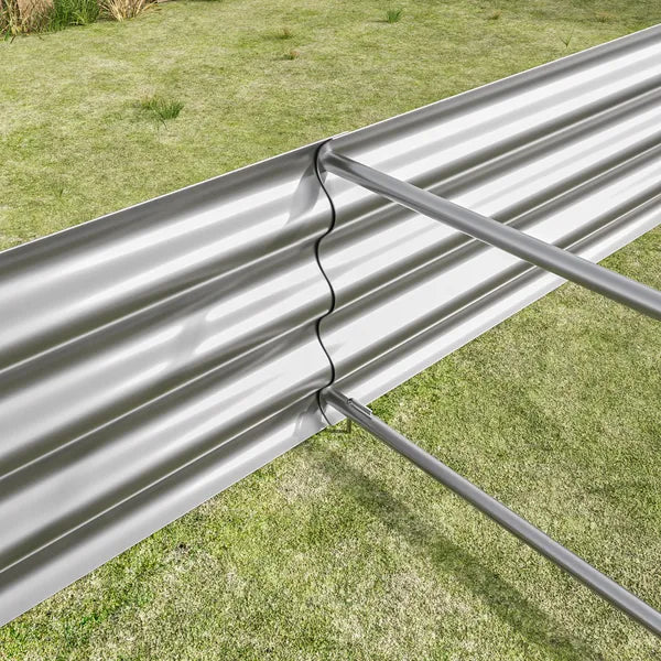 Raised Garden Bed Kit - Metal Raised Bed Garden 7.6x3.7x0.98ft For Flower Planters, Vegetables Herb Silver
