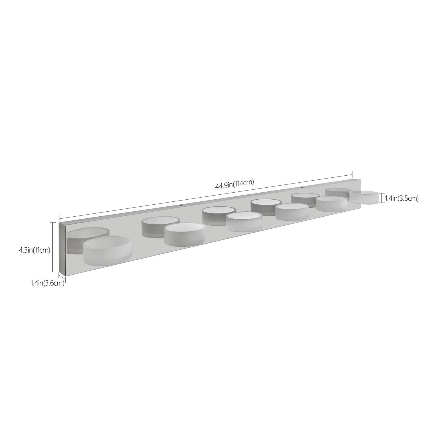 45 Modern 6-Light LED Vanity Light, Sleek Chrome Bathroom Wall Light Fixture For Mirror, Shower, And Bathroom Decor