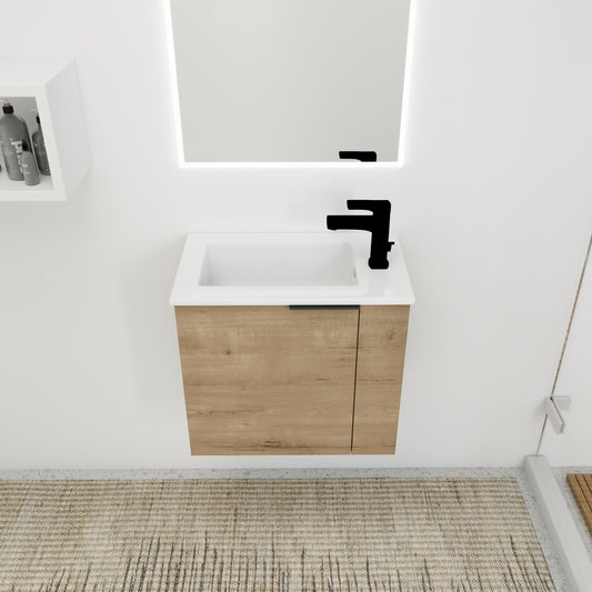 Bathroom Vanity With Sink 22 Inch For Small Bathroom,Floating Bathroom Vanity With Soft Close Door,Small Bathroom Vanity With Sink, 22x13  KD-Packing