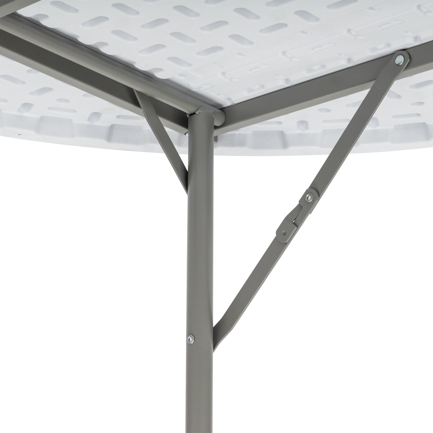 Circular Round Foldable Table With Built In Handle & Steel Legs Heavy Duty Portable Perfect For Party, Dining, Wedding, Events, Picnic Indoor, Outdoor, Camping