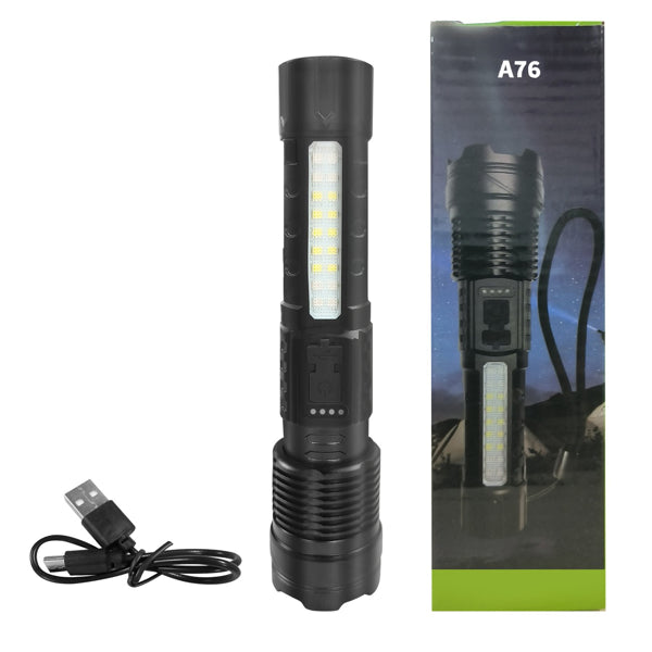 2Pack-USB Rechargeable LED Flashlight Adjustable Focus Camping Hiking Outdoor Flashlight Work Light Logistics - Only For USPS. TK And TMEU Only For Self-pickup