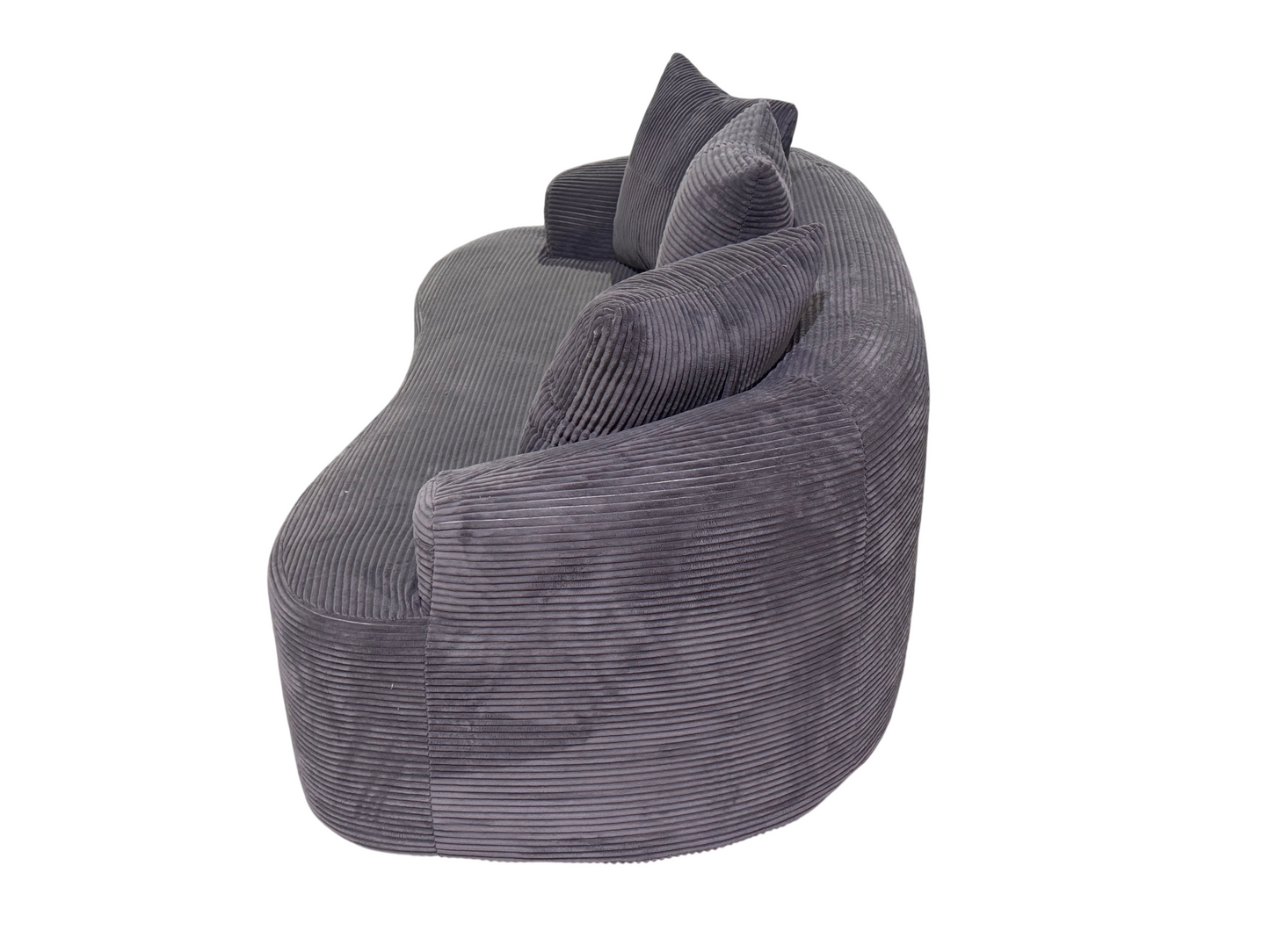 65.35   Curved Loveseat Sofa With Pocket Spring Cushions For Soft Seating, Small Space Couch With 3 Throw Pillows, No Assembly Needed, Grey