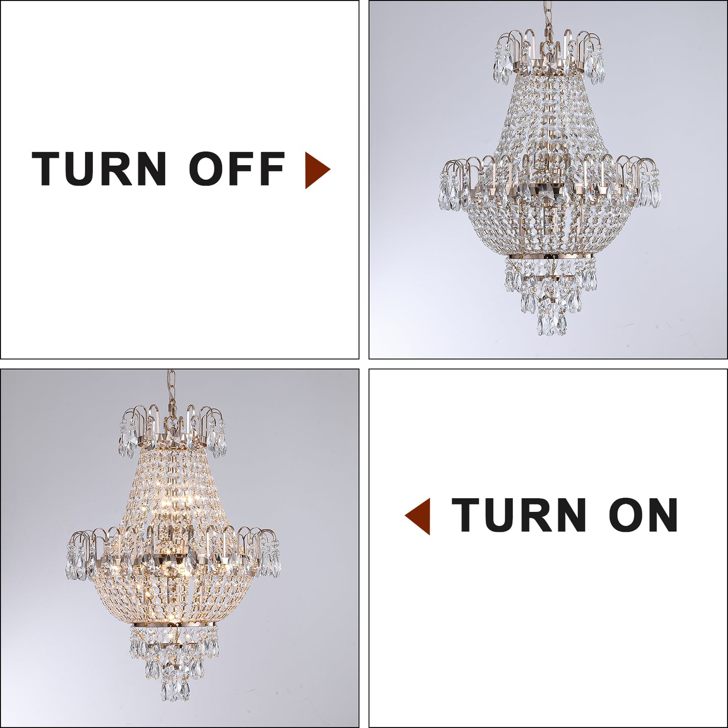 Gold Crystal Chandeliers,Large Contemporary Luxury Ceiling Lighting For Living Room Dining Room Bedroom Hallway
