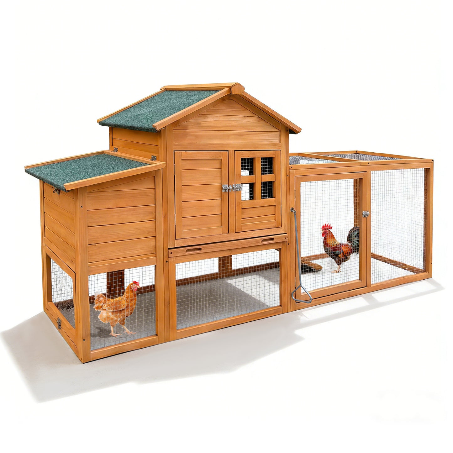 80 Chicken Coop With Nest Box And Removable Tray, Hen House For 2-6 Chickens, Outdoor Weatherproof Small Animal Cages
