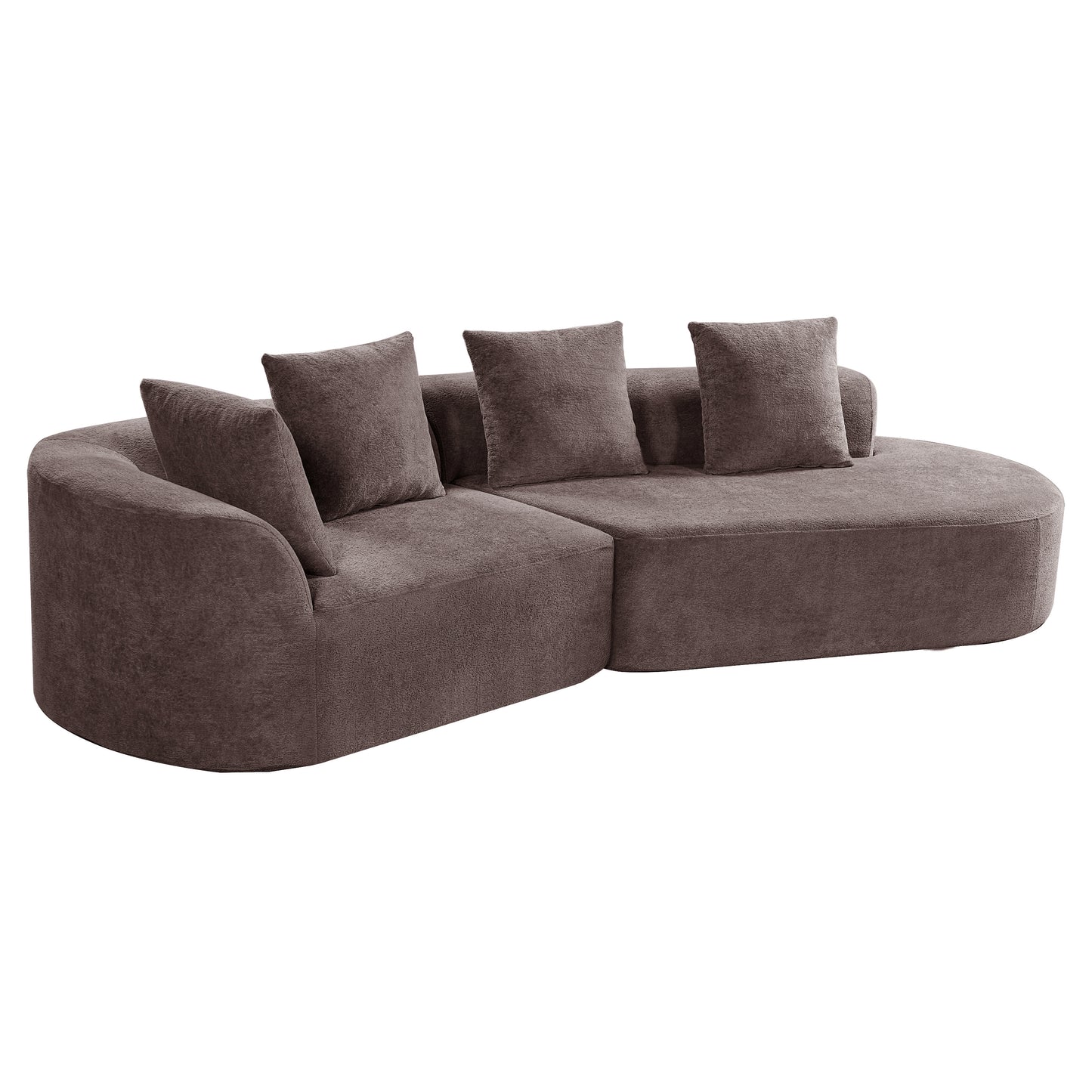 116  Modern Curved Sectional Sofa With High-Density Fully Compressed Sponge And Chaise Lounge, 2-Piece Set, Fully Assembled Right Hand Facing, Perfect For Living Room, Lounge