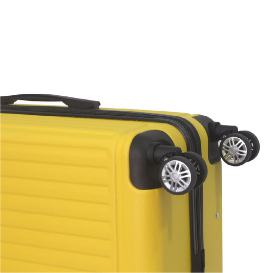 Lemon Yellow 3-Piece Premium ABS Luggage Set-20, 24, And 28 Suitcases With Multi-Position Handle, Silent Spinner Wheels, And TSA-Approved Lock-Durable, Stylish, And Spacious Travel Gear
