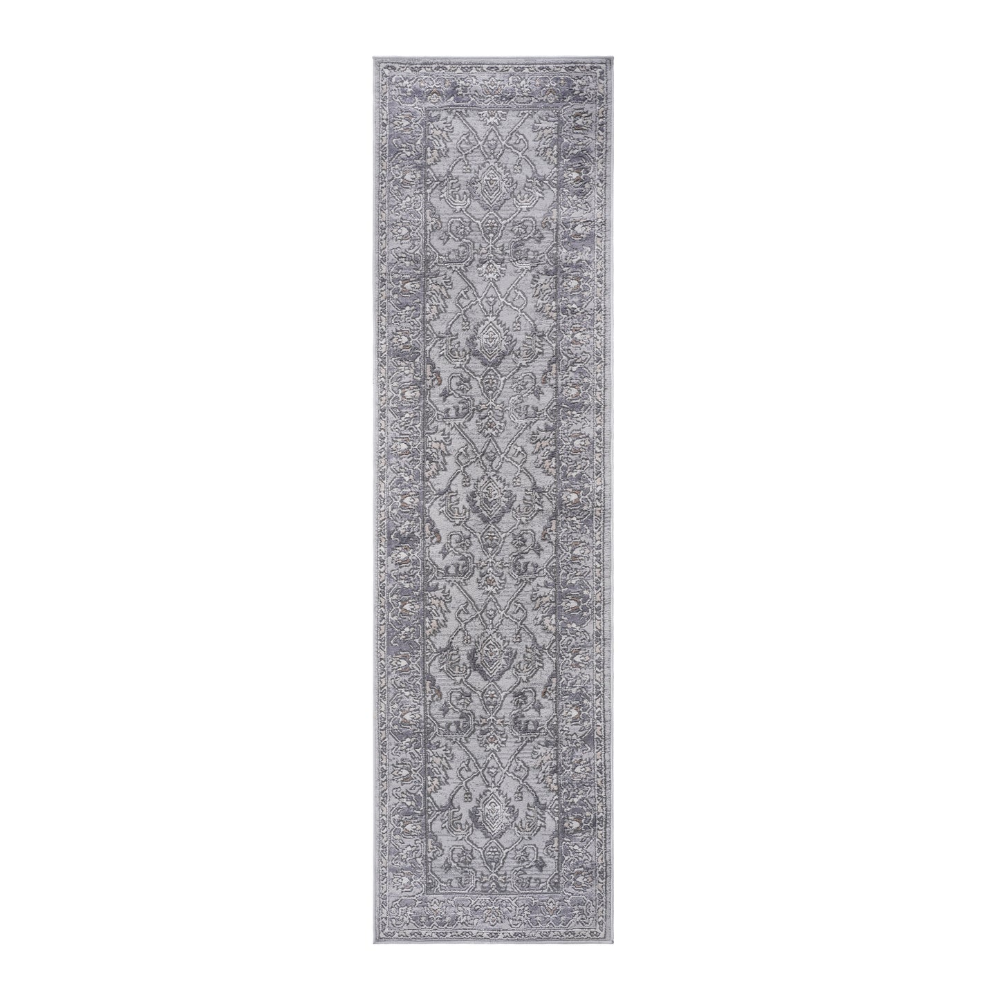 MARFI 2X8 Ivory  Grey  Oriental Runner Rug