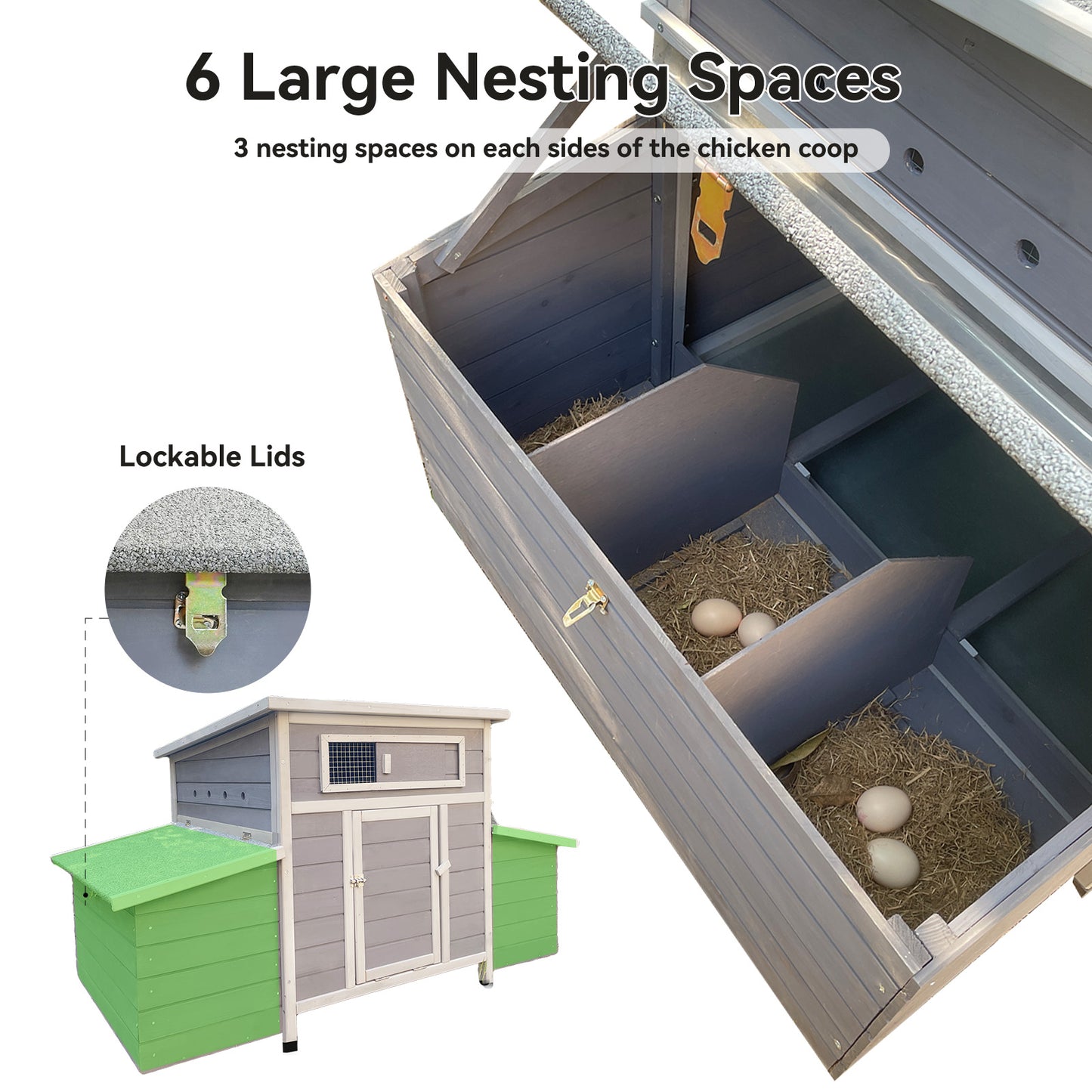 Prohibited Platform-Temu,Large Wooden Chicken Coop Outdoor Hen House Poultry Cage For Outdoor With 2 Sides Nesting Boxes