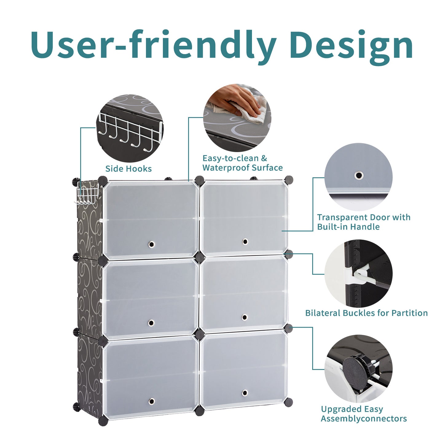 Shoe Rack Storage Cabinet, 8-layer Shoe Storage Cabinet With Door, Stackable And Detachable Shoe Storage Cabinet