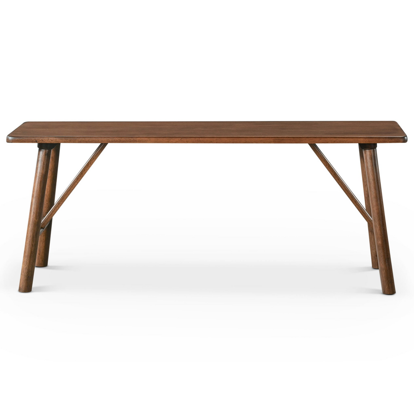 Versatile Solid Wood Molly Bench With Mid-Century Design In Walnut Brown 17.7     H X 43.3     W X 13     D