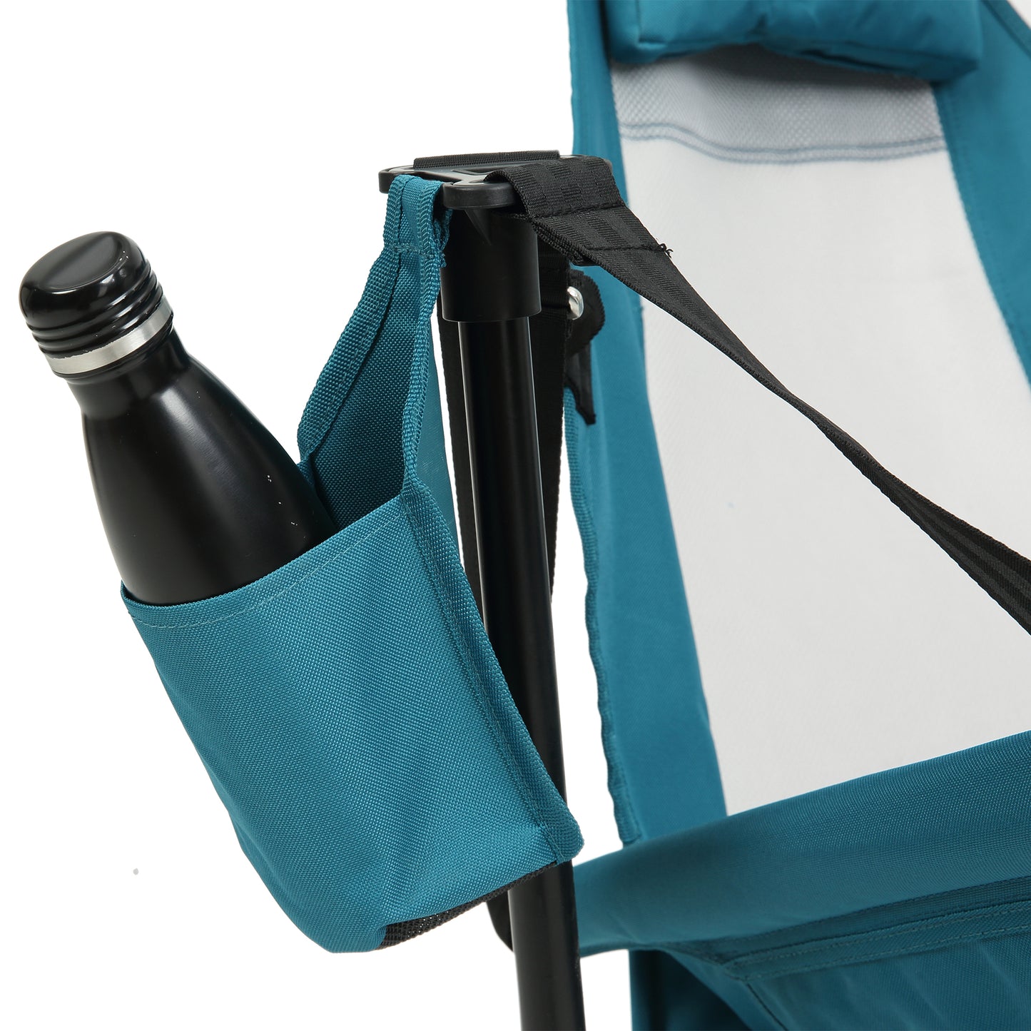 Hammock Camping Chair, Folding Portable Rocking Chair, Aluminum Alloy Adjustable Back Swinging Chair With Pillow Cup Holder, Recliner With Carry Bag For Outdoor Travel Lawn Backyard, Blue  2pcs