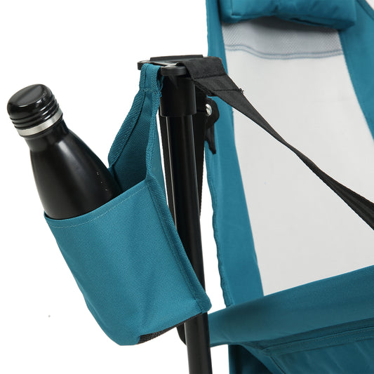 Hammock Camping Chair, Folding Portable Rocking Chair, Aluminum Alloy Adjustable Back Swinging Chair With Pillow Cup Holder, Recliner With Carry Bag For Outdoor Travel Lawn Backyard, Blue  2pcs