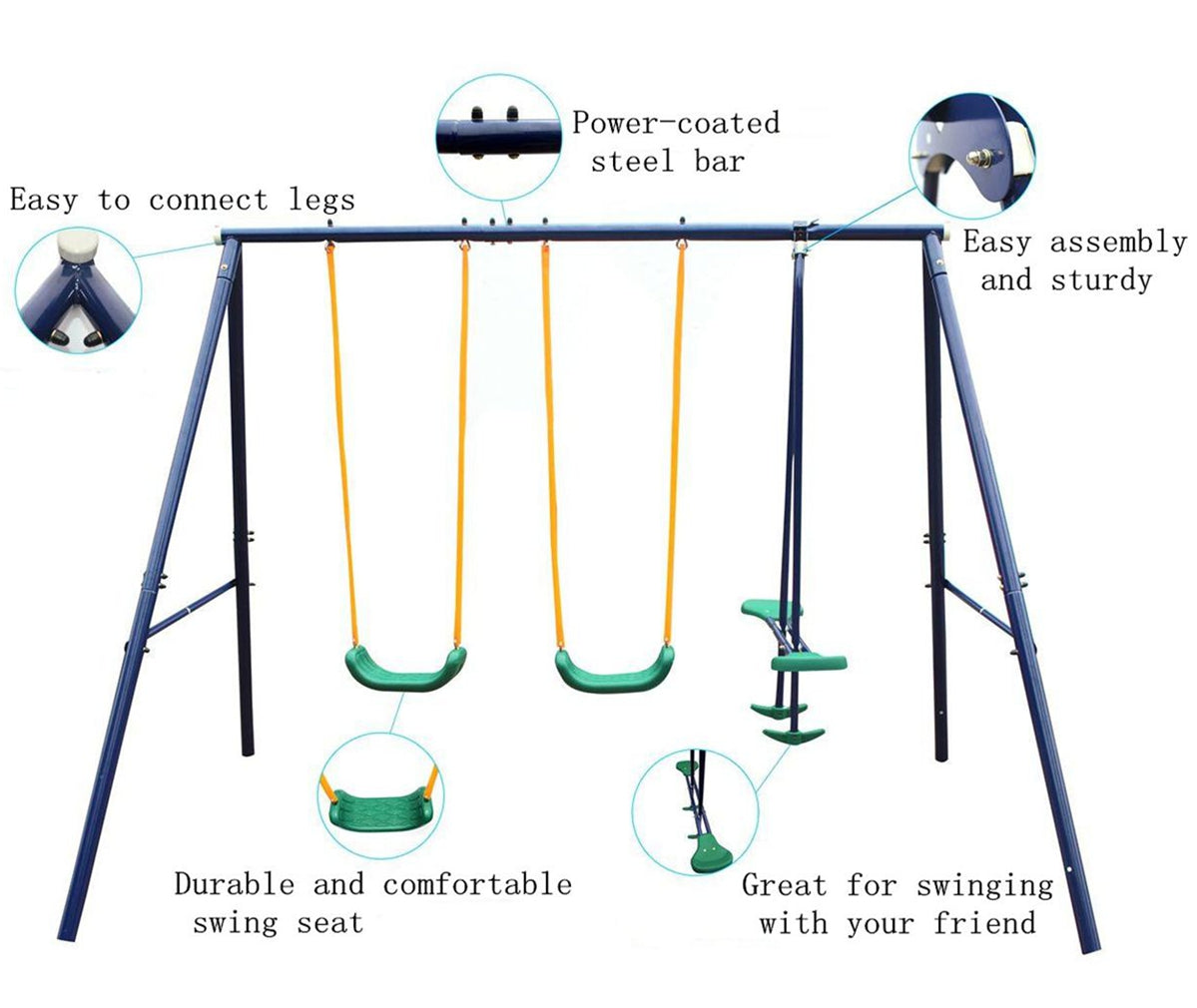 2 In 1 Swing Set With Belt Swing, Glider For