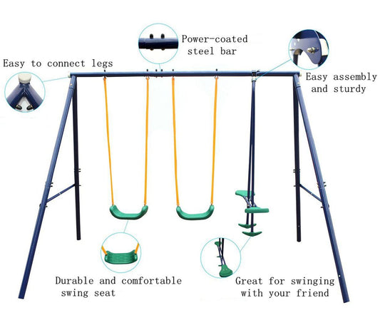2 In 1 Swing Set With Belt Swing, Glider For