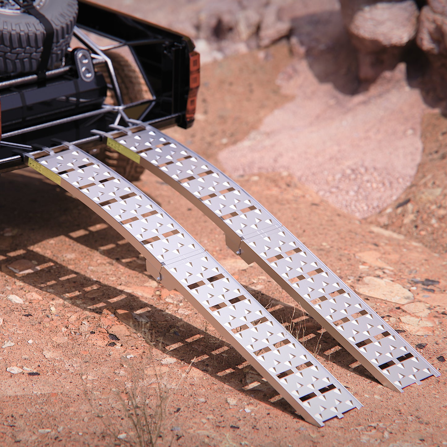 7.5FT Heavy Duty Aluminum Loading Ramp Set For Pickup Truck Beds, 1500LB Capacity Folding Ramps For ATV, UTV, Motorcycle, Lightweight Portable Truck Ramps With Anti-Slip Surface, 2PCS