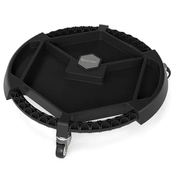 Rolling Garage Tool Caddy With 4 Storage Compartments & Magnetic Holders, 360' Swivel Wheels Portable Tool Tray Organizer