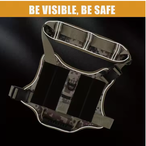 USLOCAL Tactical Service Dog Harness With Control Handle No Pulling Adjustable Reflective Pet Vest Harness Easy Walking Training