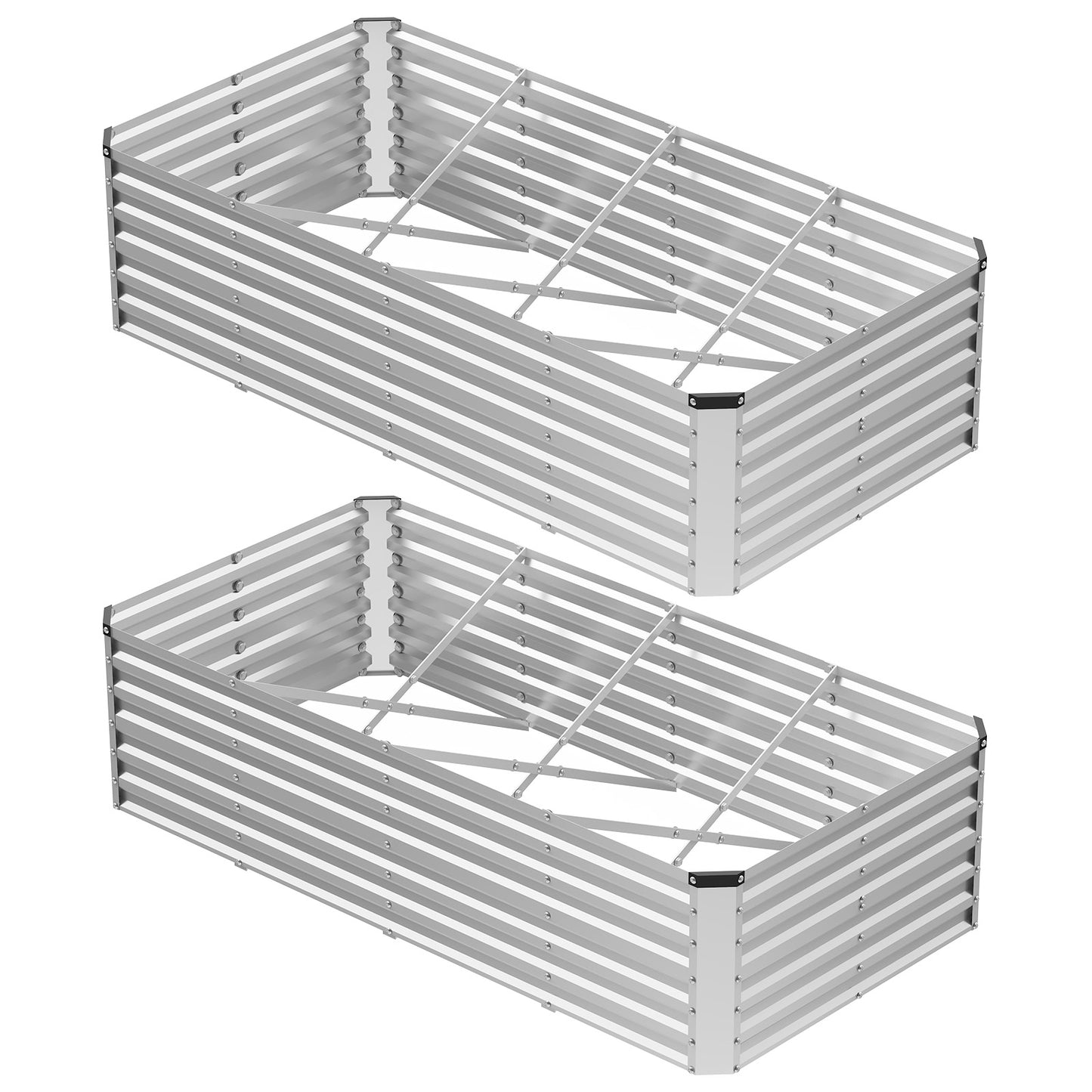 Galvanized Raised Garden Bed, Easy-to-assemble Outdoor Metal Planting Box, Rust-resistant Steel Vegetable, Flower And Herb Planting Bed
