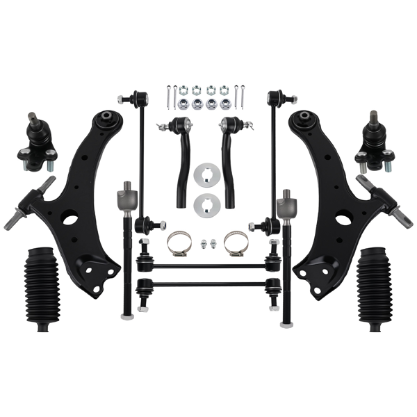 14 Pcs Suspension Front Lower Control Arm Tie Rods Fit For Toyota Camry 2007 - 2011