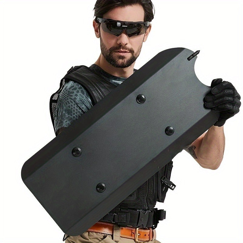 1pc High-strength Large Pure Metal Iron Tactical Training Arm Guard, Handheld Dual Head Shield, Comfortable Grip, Very Suitable For Outdoor Hiking, Forest Exploration, Winter Outdoor De Icing Arm Guar