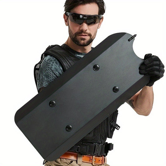 1pc High-strength Large Pure Metal Iron Tactical Training Arm Guard, Handheld Dual Head Shield, Comfortable Grip, Very Suitable For Outdoor Hiking, Forest Exploration, Winter Outdoor De Icing Arm Guar