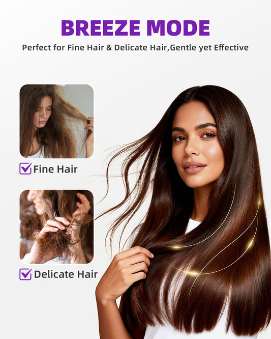 Hair Dryer With Diffuser, Ionic High-Speed Blow Dryer 600 Million Negative Ions, Fast Drying, Quiet & Lightweight Hair Dryer For Women & Men, Smart Touch Screen Professional Hairdryer For Curly Hair