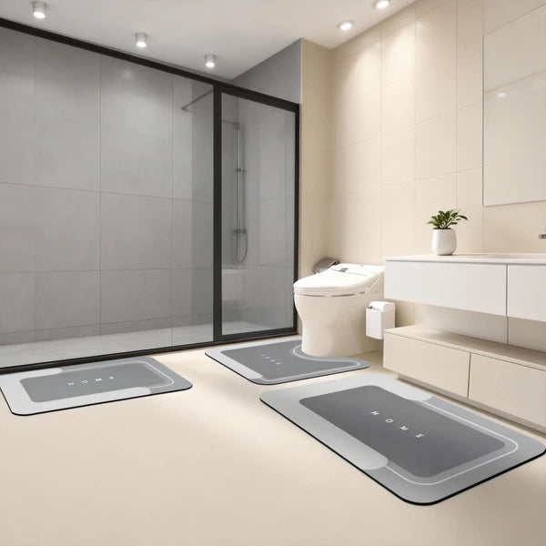 3PCS Absorbent Bath Mat Magic Rug Sets, Quick Drying Bath Mat Non-Slip Floor Rug Rubber Backed For Bathroom Kitchen Shower Sink