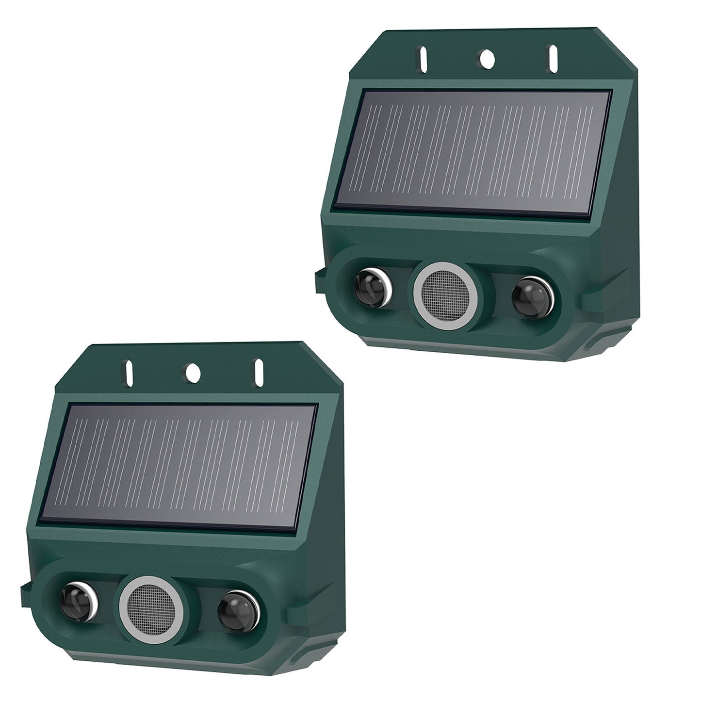 Solar Motion Sensor Alarm Animal Repeller With Strobe Light 129dB Siren 4 Modes IP55 Waterproof Security Device For Yard Farm Garden Outdoor Security 2 Pack