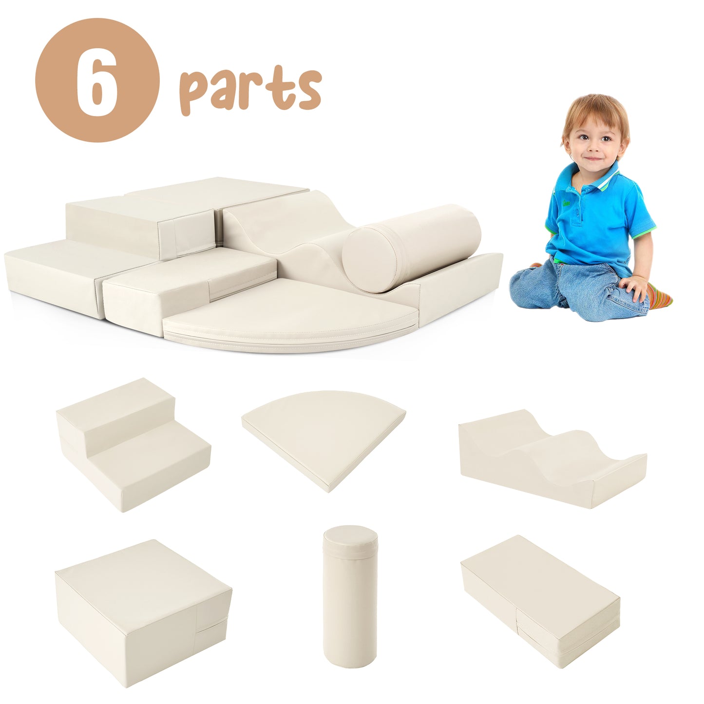 Soft Climb And Crawl Foam Playset 6 In 1, Soft Play Equipment Climb And Crawl Playground For Kids,Kids Crawling And Climbing Indoor Active Play Structure