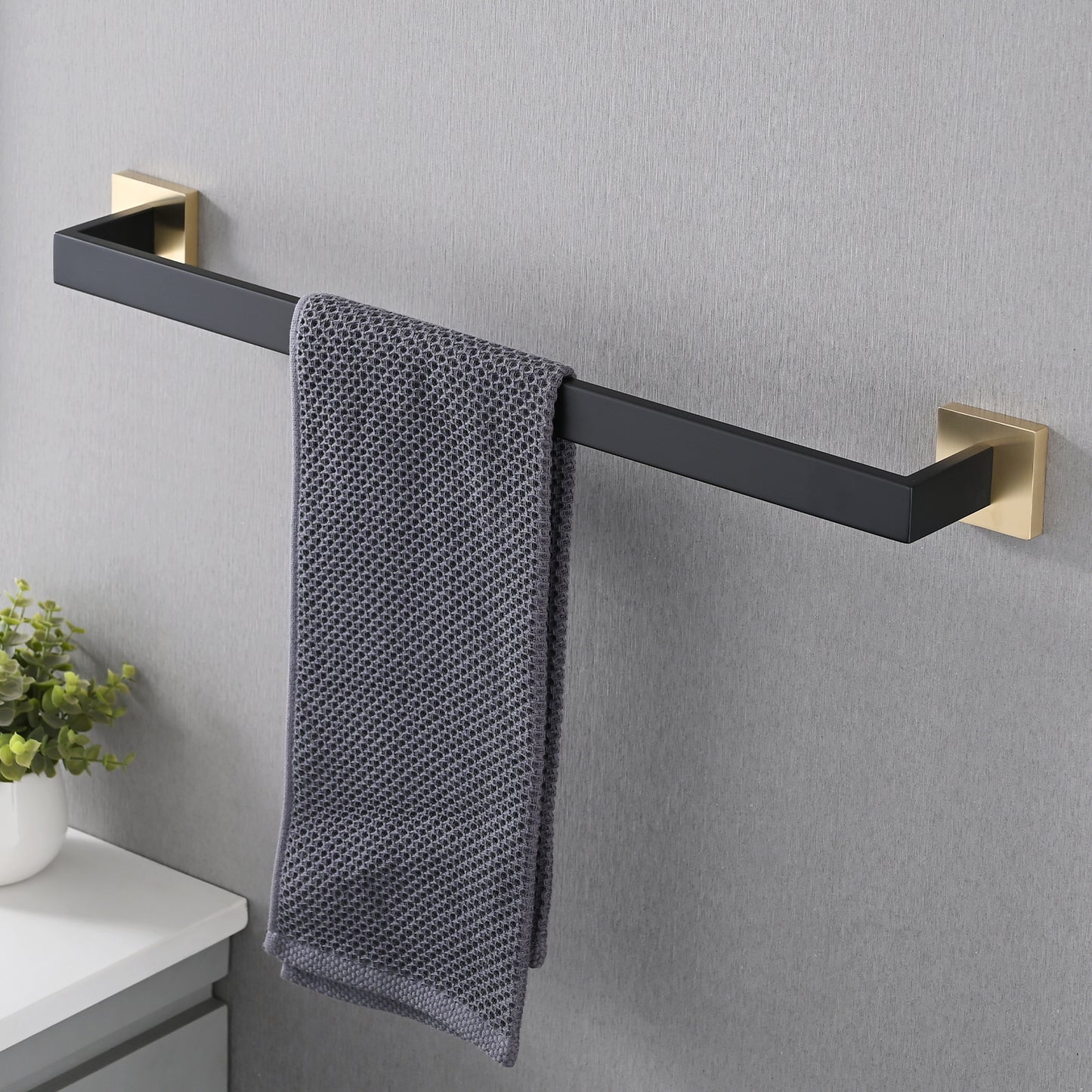 5-Piece SUS304 Bathroom Set  Towel Bar   Ring   Hooks   TP Holder, Brushed Finish